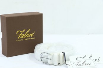 Falari Luxury Leatherwear White Leather Belt Size 36/38 Mens