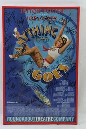 Cole Porter's Anything Goes Musical Theatre Poster Play Signed By Entire Cast