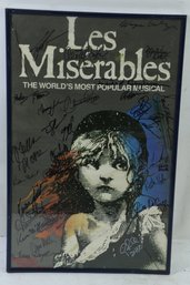 Les Miserables Broadway Musical Signed Cast Poster Many Signatures 22 X 14'