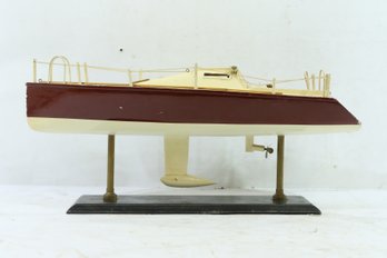 Vintage Wood Sail Boat On Stand