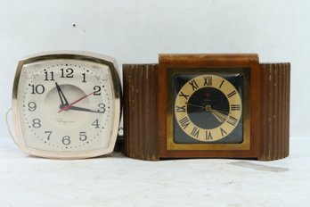 Pair Of Vintage Clock Telechron & Ingraham