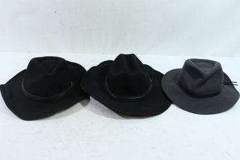 3 Silver Canyon 100% Wool Hats Never Used