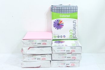 8 Reams Of Universal 11204 8.5' X 11' 20 Lbs Deluxe Colored Paper - Pink (500/Ream)