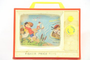 Vintage 1966 Fisher Price Two Tune Music Box TV London Bridge Row Your Boat