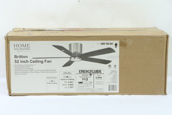 Home Decorators Britton 52 In. Integrated LED Indoor Brushed Nickel Ceiling Fan