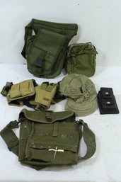 Group Of Vintage Military Bags & Pouches