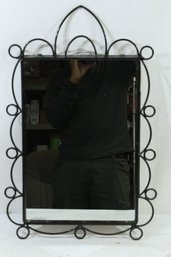 Vintage Black Wrought Iron Mirror 25' Tall 16' Wide