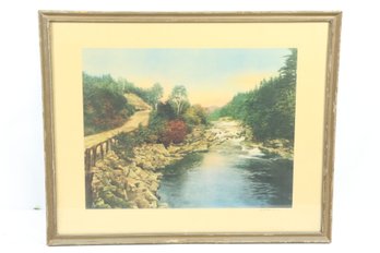 Vintage Wallace Nutting 21'x18' Framed Print *A Little River*