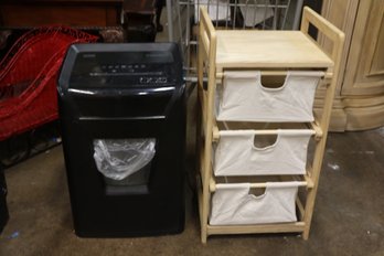 Paper Shredder And Shelf Unit