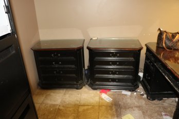 3 Piece Wood Executive Desk & 2 Files Cabinets