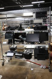 Cart Full Of Misc. Electronics Printers, Scanners, Register Items & More See Pictures