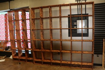 2 Piece Wall Of Wood Shelving