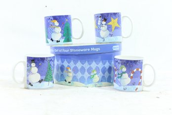 Sakura SNOW PALS Mug Set Of 4 Zulauf Design 3 5/8' Snowmen