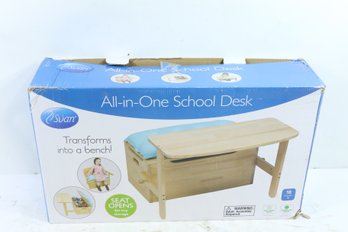 Svan All-in-one Wooden Kid's School  Desk And Chair Set W/Toy Box Storage -