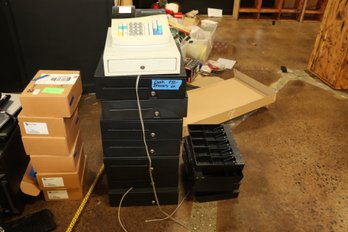 Group Of Cash Register Drawers & Royal 425cx Register