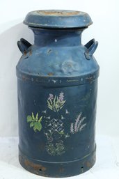 Vintage Blue Milk Can Dated 1954