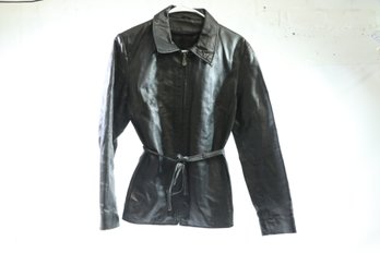 Womans Leather Trench Coat Size M