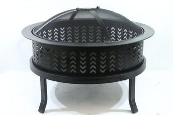 26' Round Black Metal Fire Pit Never Used