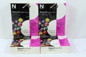 4 Reams Of Neenah Premium Cardstock 8.5' X 11' 65 Lb/176 Gsm Bright White 250 Sheets 91904
