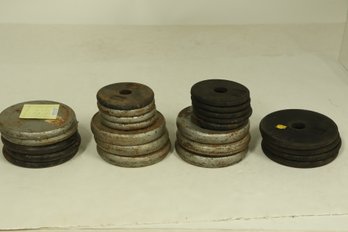 Group Of Vintage Cast Iron Weights Over 100 Lbs