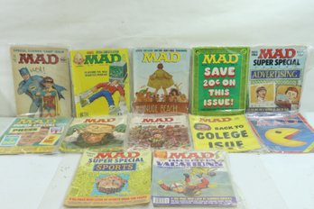 12 Vintage MAD Magazines Different Years