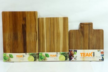 Group Of 3 Teakhaus Teak Cutting Boards New