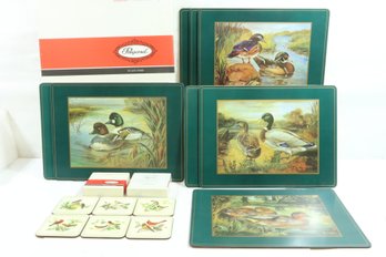 2 Sets Of Pimpernel Place Mats And Cup Holders With Ducks  And Birds New