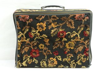 Vintage Early Carry On Floral Print Luggage