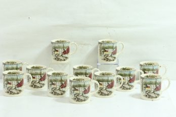 12 Vintage Johnson Bros. - The Friendly Village - The Ice House - Tea/Coffee Cups