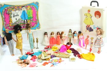 Vintage Group Of Barbie Items With Other Dolls Midge Etc.