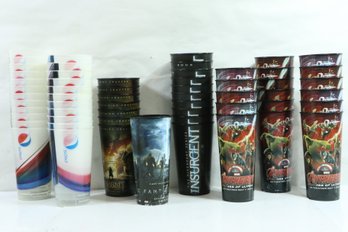 Large Group Of Movie Theatre Movie Cups Avengers, Lord Of The Rings, Insurgent Etc