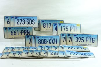 Large Group Of CT License Plates Some Matching Sets