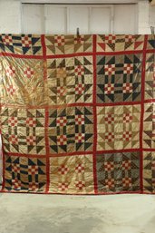 Antique Hand Made Crazy Quilt Heavy Embroidered Fabric