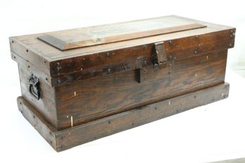 Antique Hand Made Wood Tool Box With Contents Worthington