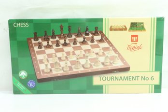 Wegiel Tournament No. 6 Handcrafted Wooden Chess Board (21 Inches) And Wooden Chessmen