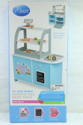 Svan Wooden Bakery Playset Pretend Stand For Kids - 25 Piece Bake Shop Counter New