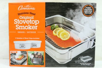 Camerons Large Stovetop Smoker (11' X 15' X 3.5') Stainless Steel Smoking Box New