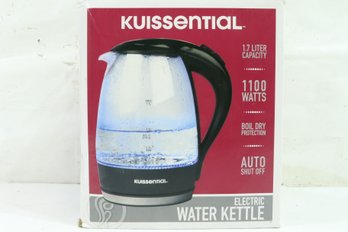 Kuissential Stainless Steel Electric Water Kettle, LED Light Indicator, Black, 1.7 Liter