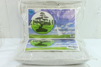 Pair Of Zen Chi Personal Size Buckwheat Hull Pillows New