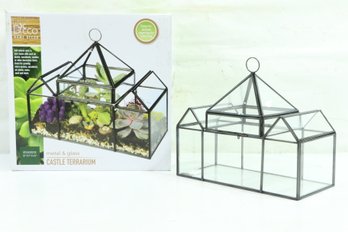 Deco Home Decor Metal And Glass Castle Terrarium New