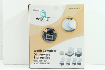 Woffit WF5415 Gray Felt Protector Complete Dinnerware Storage Set Service For 12
