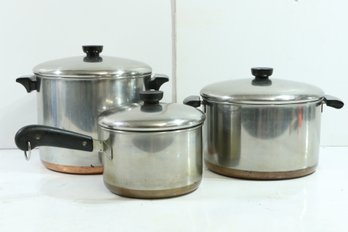Vintage Revereware Copper Core Pots