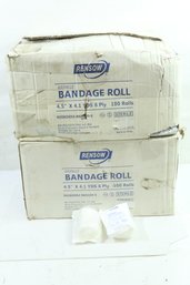 2 Cases (100 Rolls Each) Rensow Krinkle Bandage Roll 4.5'x4.1 Yards 6ply