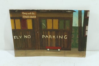 Vintage Signed Hand Painted Art Piece On Board 1964