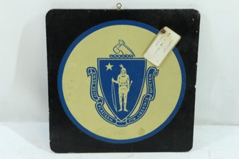 Vintage Wood State Of Massachusetts's State Sign