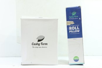 2 Cushy Form Pillows 12' Bed Wedge & Memory Roll Pillow New