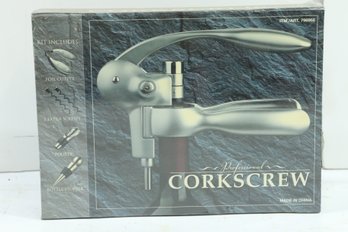 Professional Corkscrew Kit Incl Foil Cutter 2 Ext Screws Pourer Stopper NEW