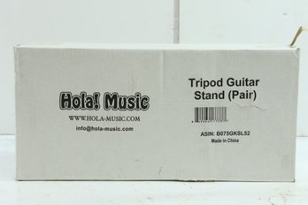 Hola! Music Guitar Stand - Height Adjustable, Collapsible W/Padded Neck & Yoke - Pack Of 2 Tripods