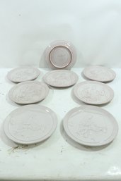 Group Of 8 Frankoma Pottery 1969 Christmas Plates