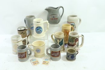 Large Group Of Vintage Mugs & Steins Military Etc.